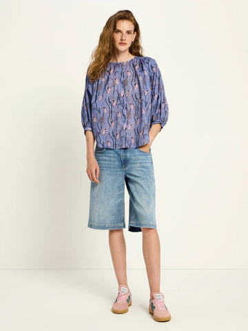 LANIUS Bluse OCS mit Kräuseln Organic Cotton