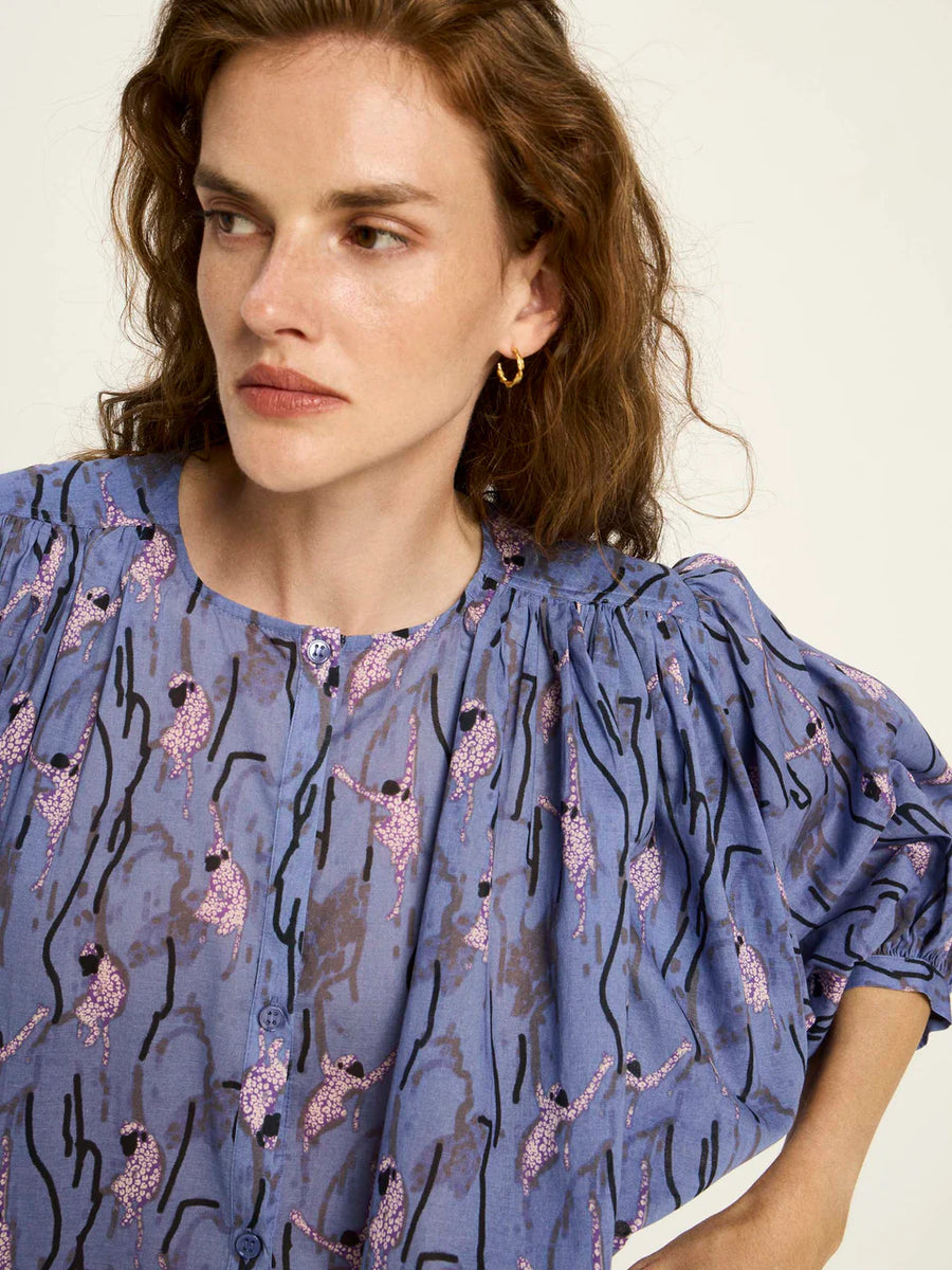LANIUS Bluse OCS mit Kräuseln Organic Cotton