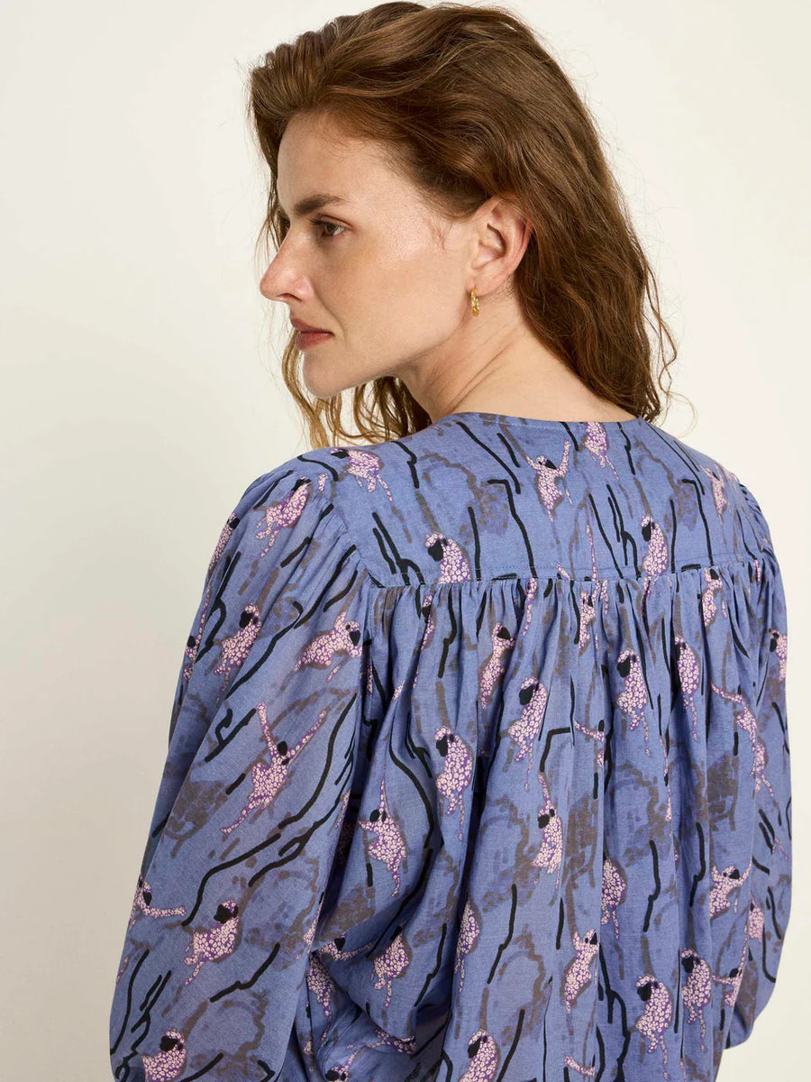LANIUS Bluse OCS mit Kräuseln Organic Cotton