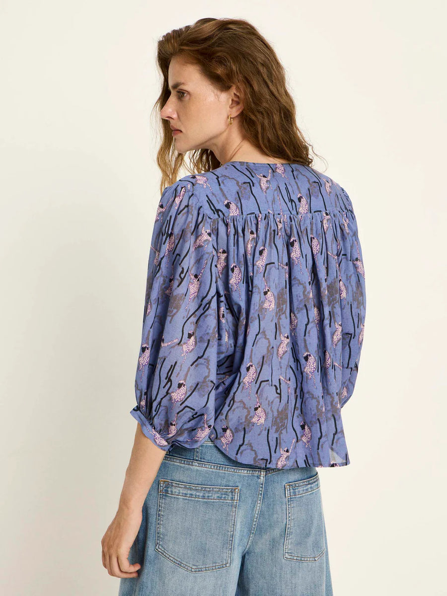 LANIUS Bluse OCS mit Kräuseln Organic Cotton