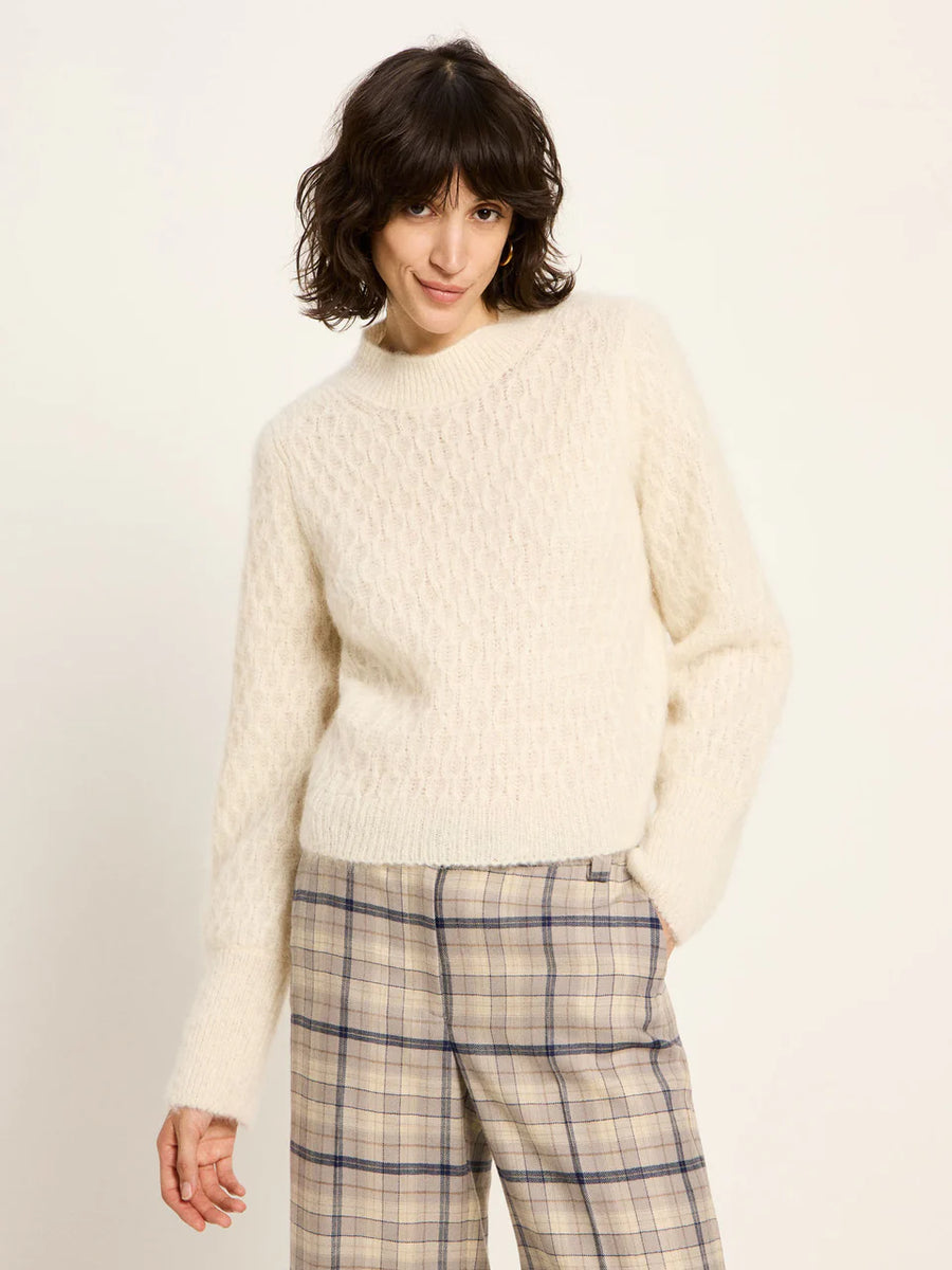 LANIUS Pullover mit Zopfstrick Alpaca Mix