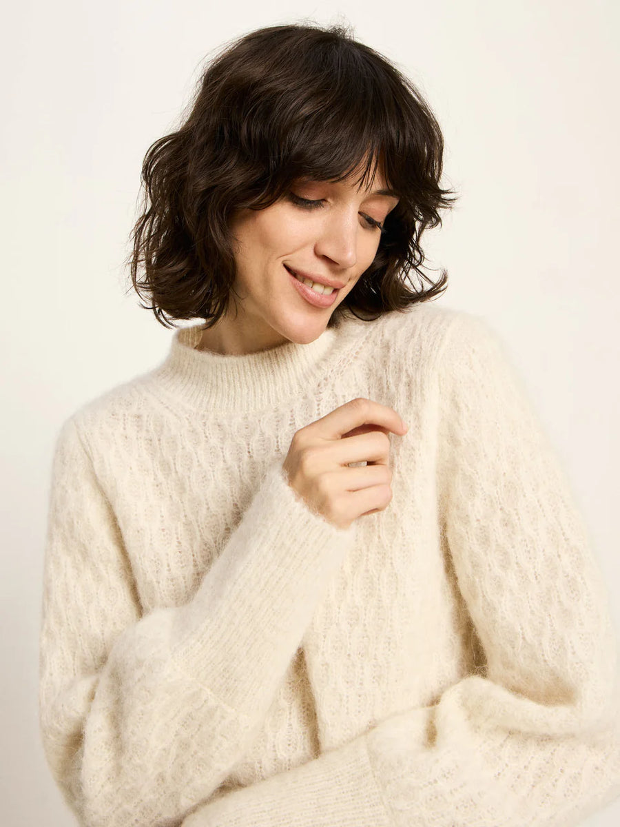LANIUS Pullover mit Zopfstrick Alpaca Mix