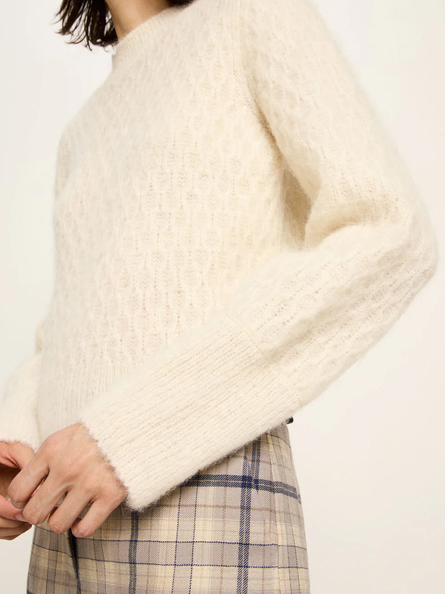 LANIUS Pullover mit Zopfstrick Alpaca Mix