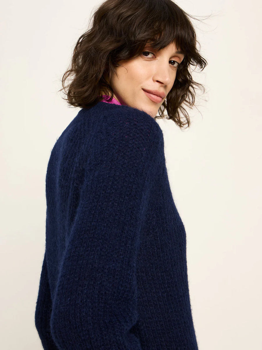 LANIUS Pullover mit V-Ausschnitt Alpaca Mix