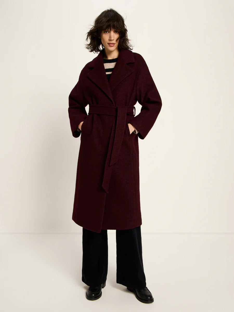 LANIUS Walkmantel mit Revers GOTS Organic Wool Cotton Mix