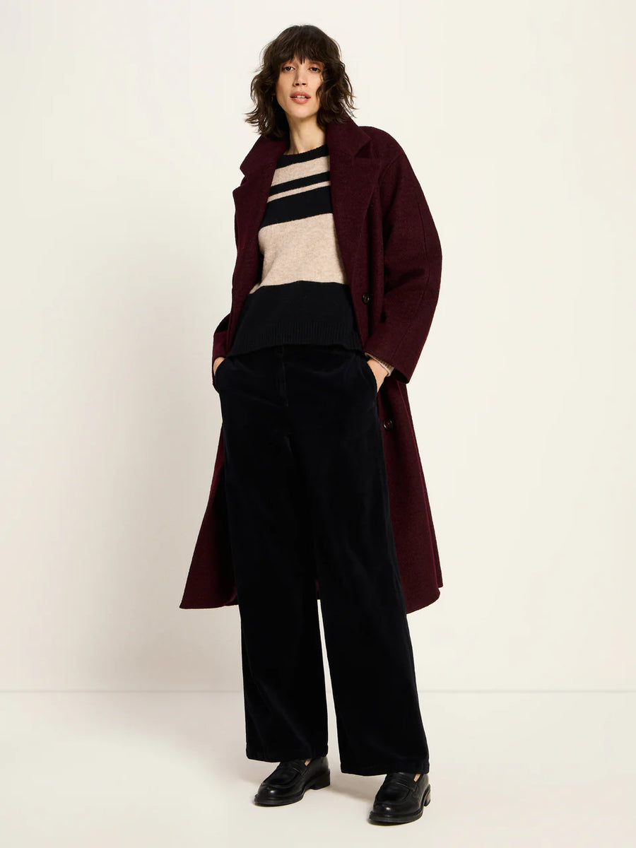 LANIUS Walkmantel mit Revers GOTS Organic Wool Cotton Mix