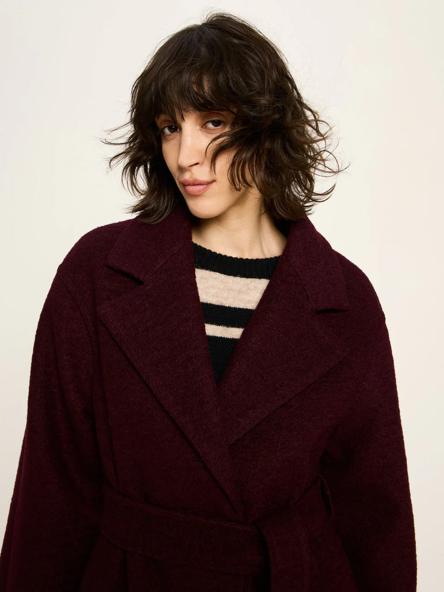 LANIUS Walkmantel mit Revers GOTS Organic Wool Cotton Mix
