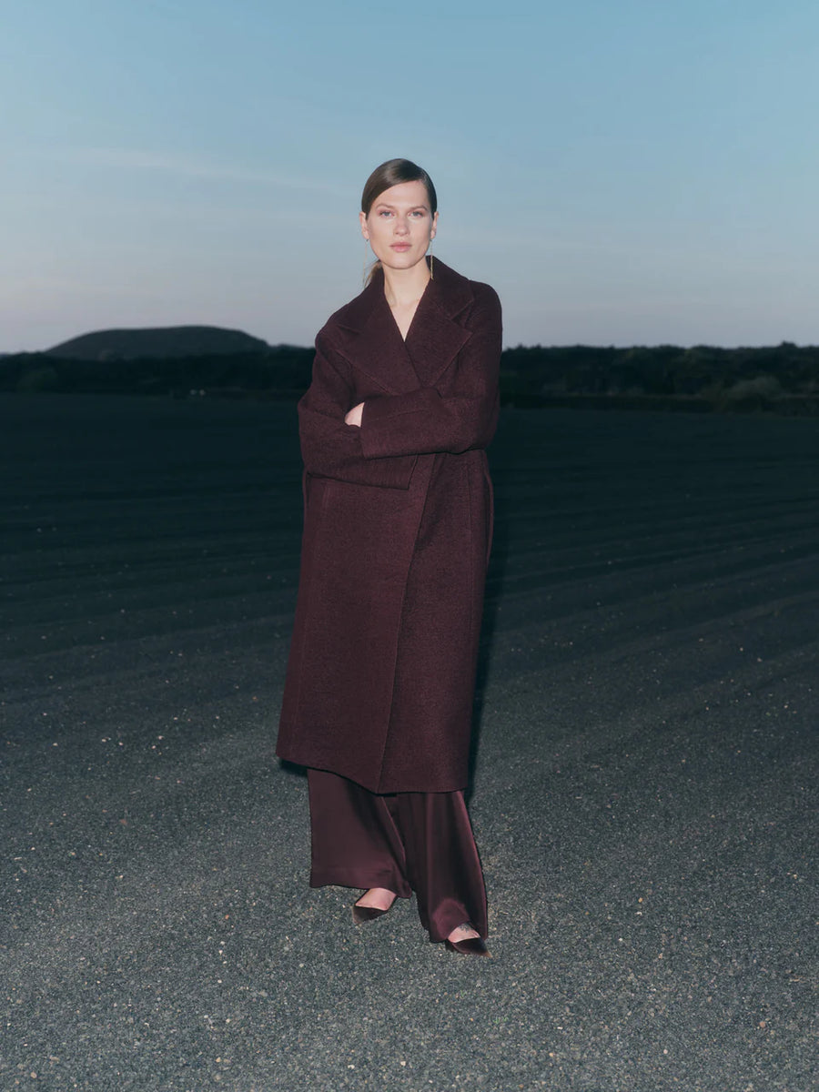 LANIUS Walkmantel mit Revers GOTS Organic Wool Cotton Mix