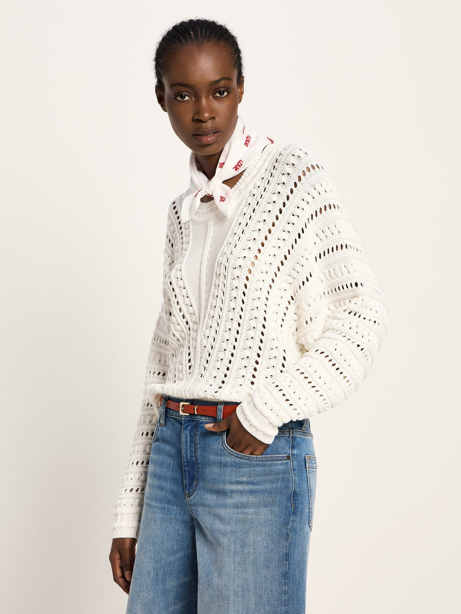 LANIUS Ajour-Pullover GOTS Organic Cotton