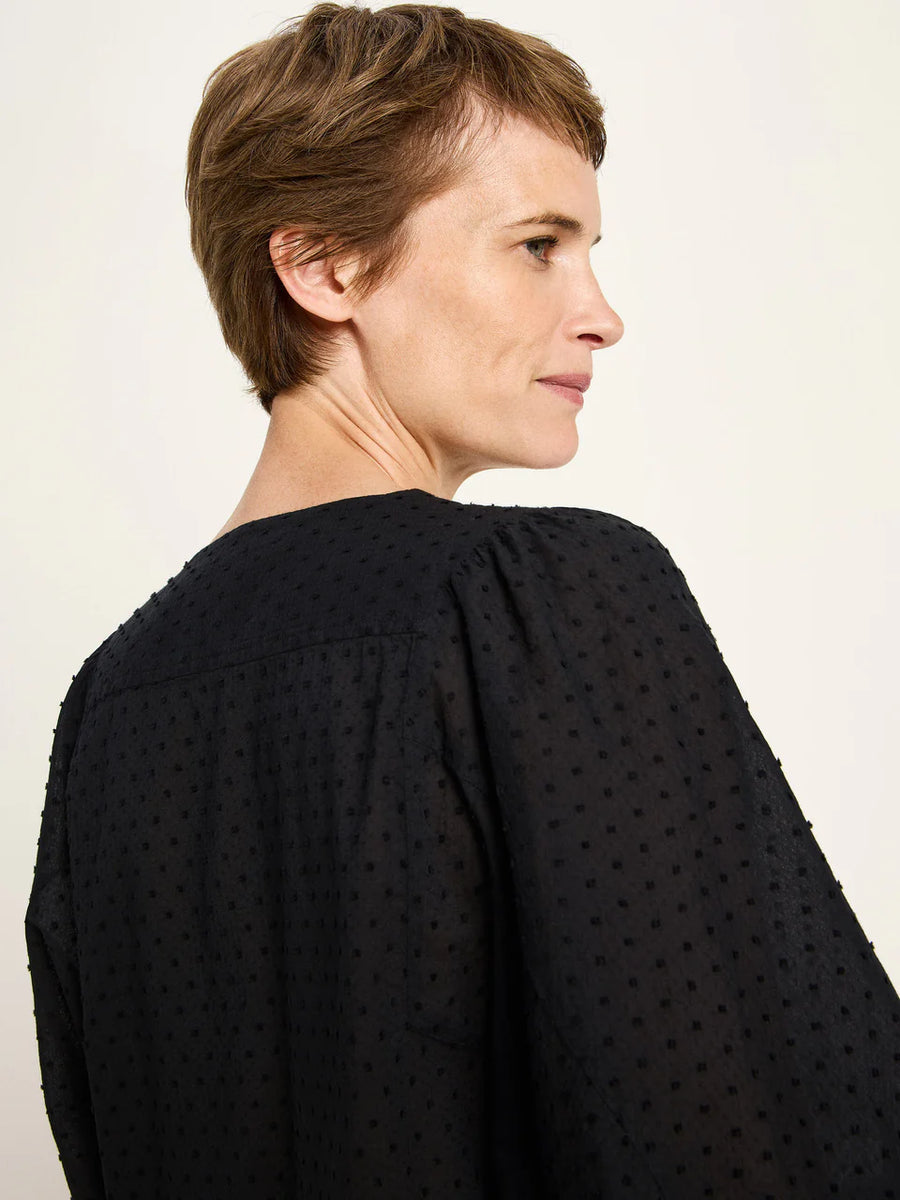 LANIUS Strukturbluse OCS mit Kräuseln Organic Cotton