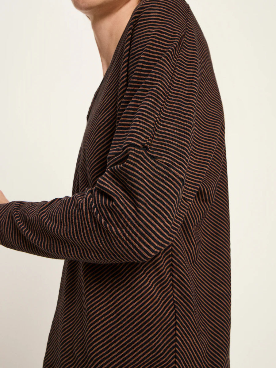 LANIUS Shirt GOTS mit V-Ausschnitt Organic Cotton