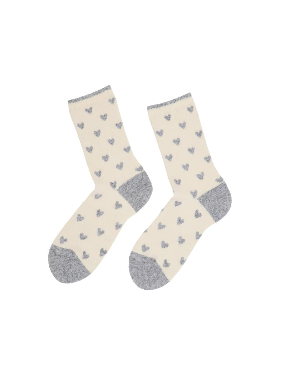 LANIUS Socken mit Herzen GOTS Organic Wool & Cotton Mix