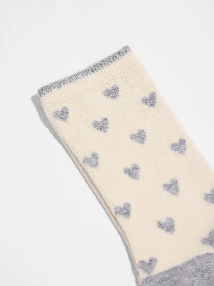 LANIUS Socken mit Herzen GOTS Organic Wool & Cotton Mix