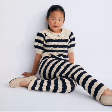 The New Society kurzärmeliger Strickpulover MARINA Organic Cotton