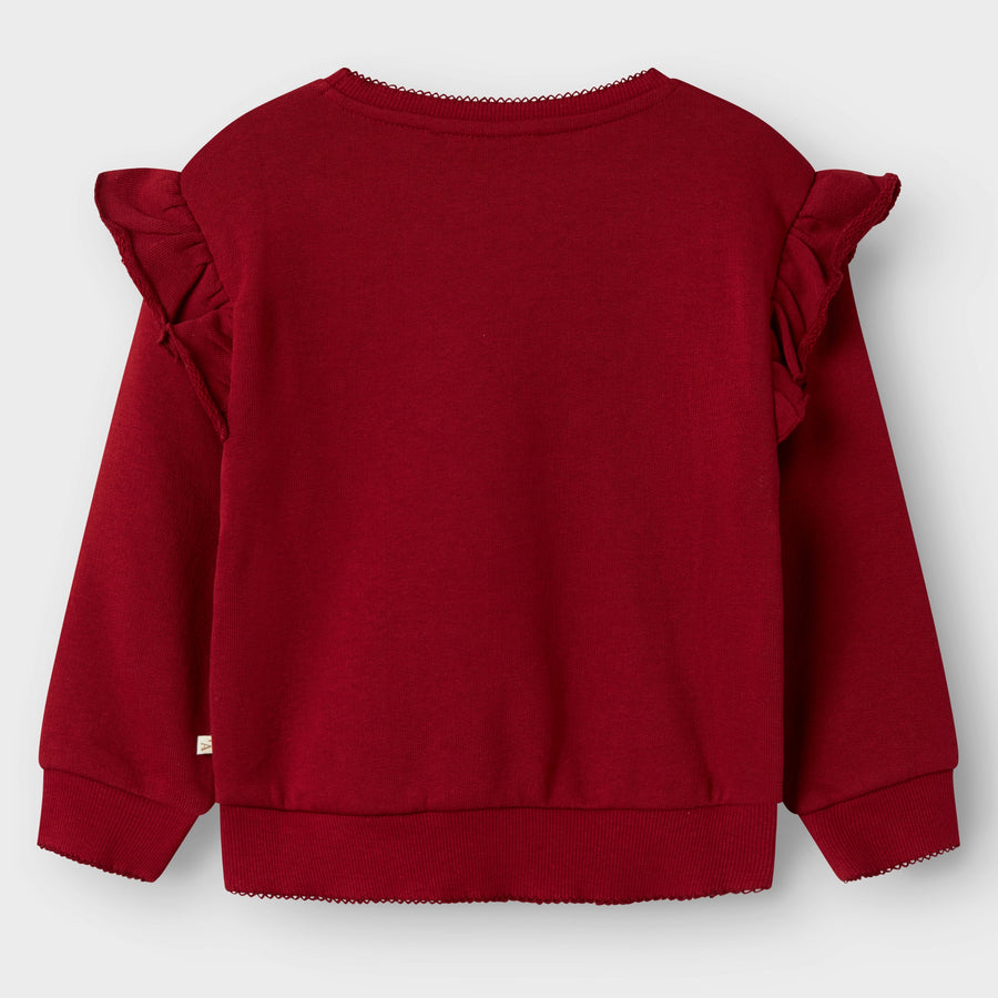 Lil`Atelier Pullover mit Rüschen NMFKILANO Recycled Cotton