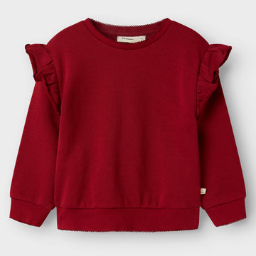 Lil`Atelier Pullover mit Rüschen NMFKILANO Recycled Cotton