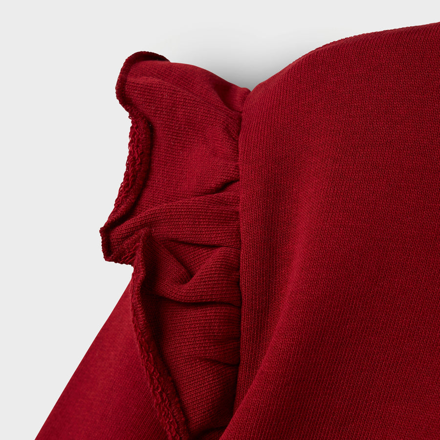 Lil`Atelier Pullover mit Rüschen NMFKILANO Recycled Cotton
