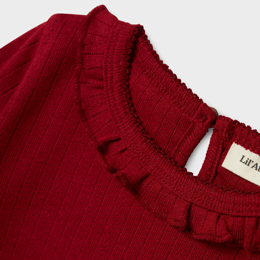 Lil`Atelier Langarmshirt mit Rüschen NMFRACHEL NIM Organic Cotton
