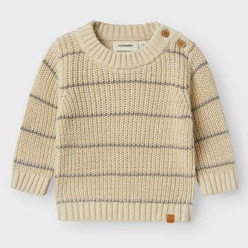 Lil`Atelier Gestreifter Strickpullover NBMEMLEN Organic Cotton