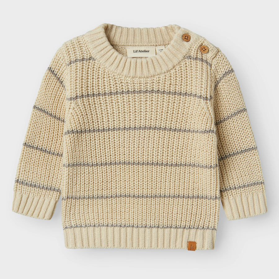 Lil`Atelier Gestreifter Strickpullover NBMEMLEN Organic Cotton