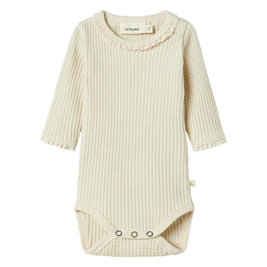 Lil`Atelier Langarm Body mit Rüschen NBFOSANNE Organic Cotton