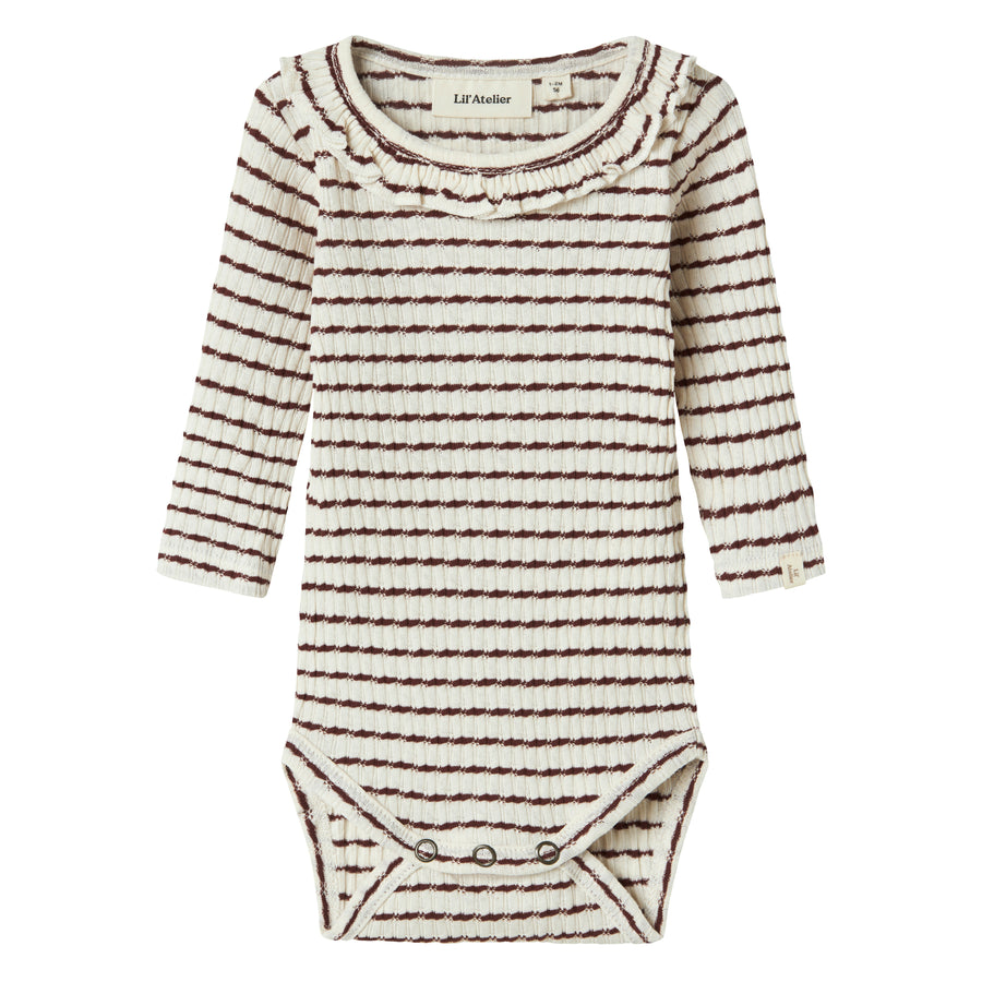 Lil`Atelier Langarm Body mit Rüschen NBFOSOPHIA Organic Cotton