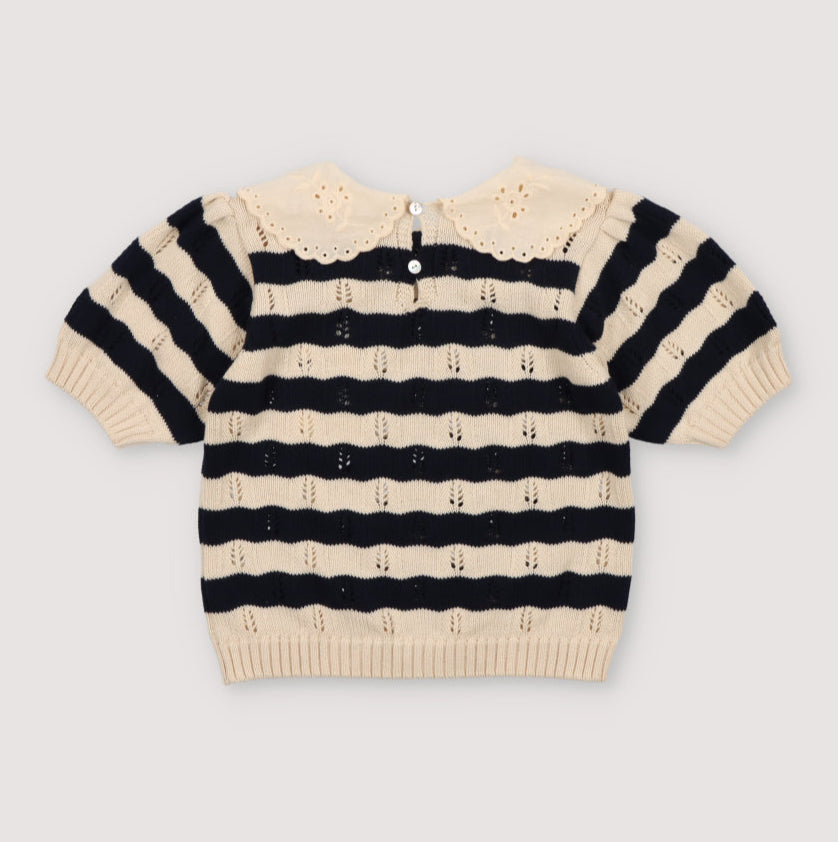 The New Society kurzärmeliger Strickpulover MARINA Organic Cotton