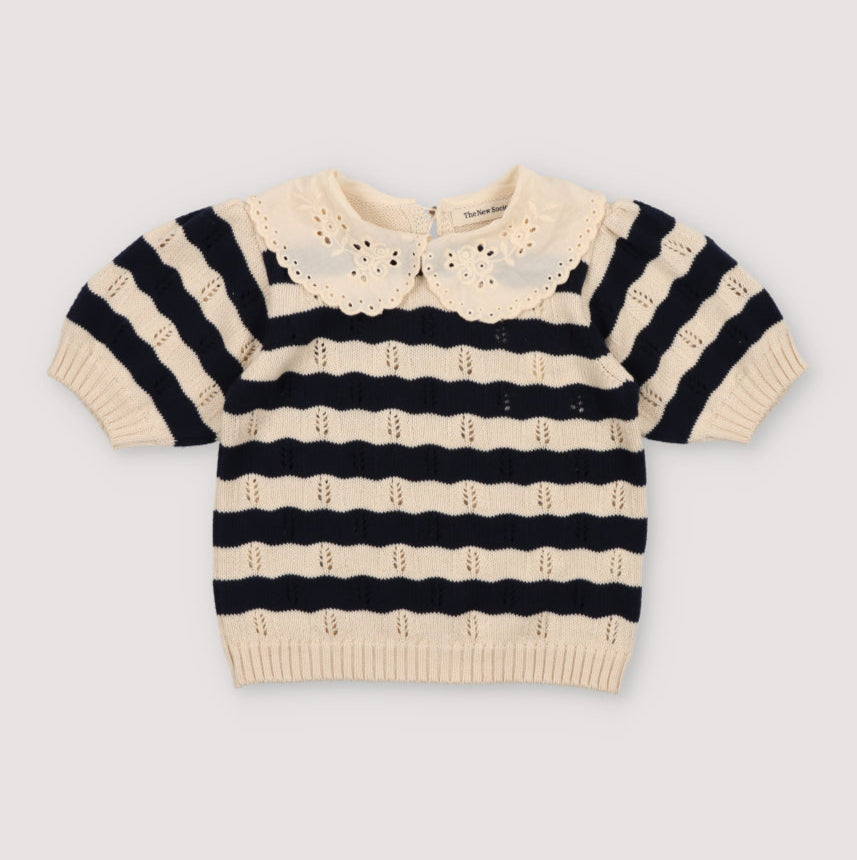 The New Society kurzärmeliger Strickpulover MARINA Organic Cotton