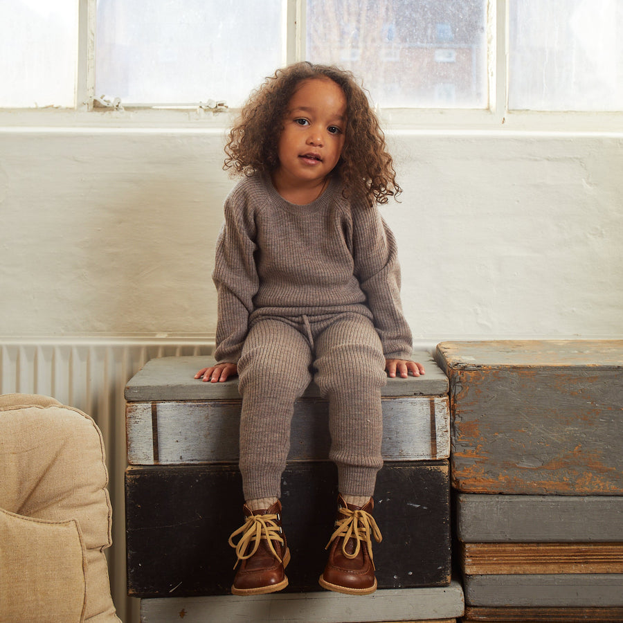 COPENHAGEN COLORS Rib Leggings mit Kordelzug Merino Wool