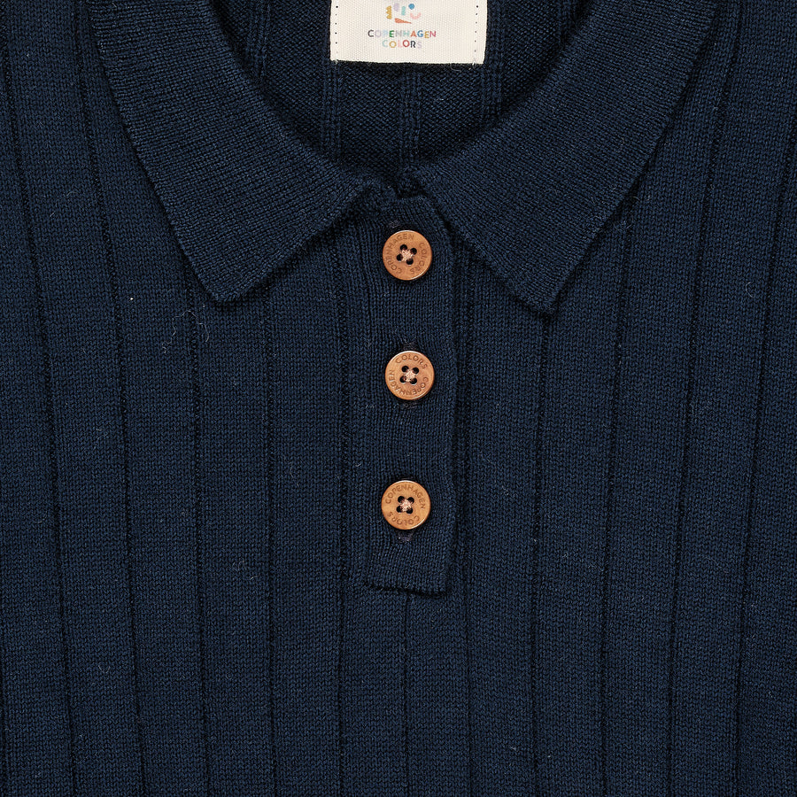 COPENHAGEN COLORS Gestricktes Poloshirt Merino Wool
