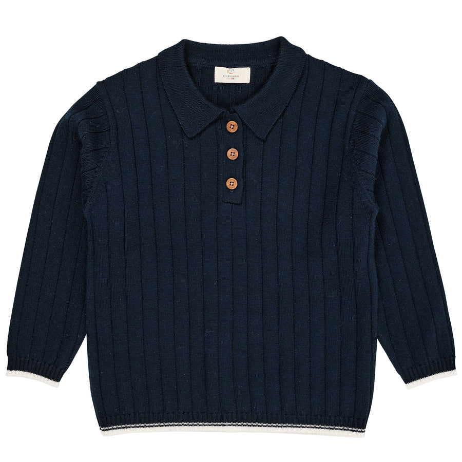 COPENHAGEN COLORS Gestricktes Poloshirt Merino Wool