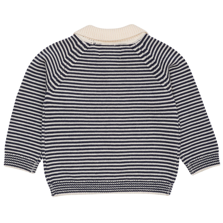 COPENHAGEN COLORS Merino-Streifenpullover mit Kragen