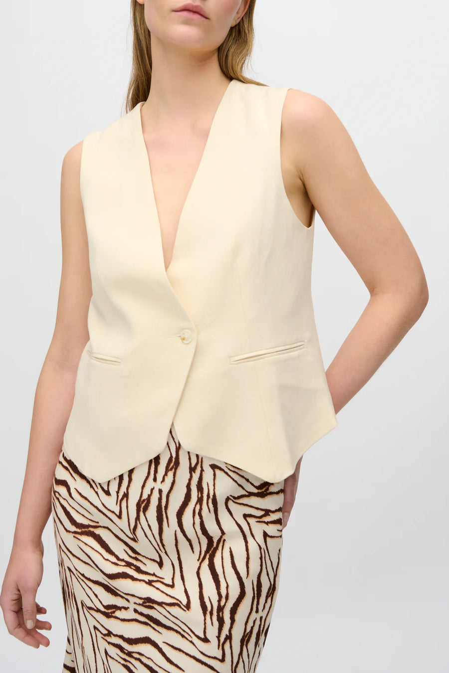 minimum Weste MELINA Linen Viscose Mix