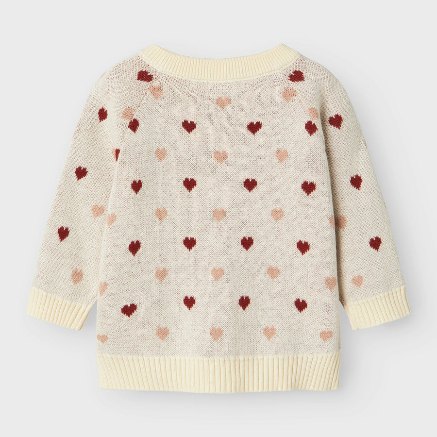 Lil`Atelier Strickcardigan mit Herzprint NBFSARAN Organic Cotton