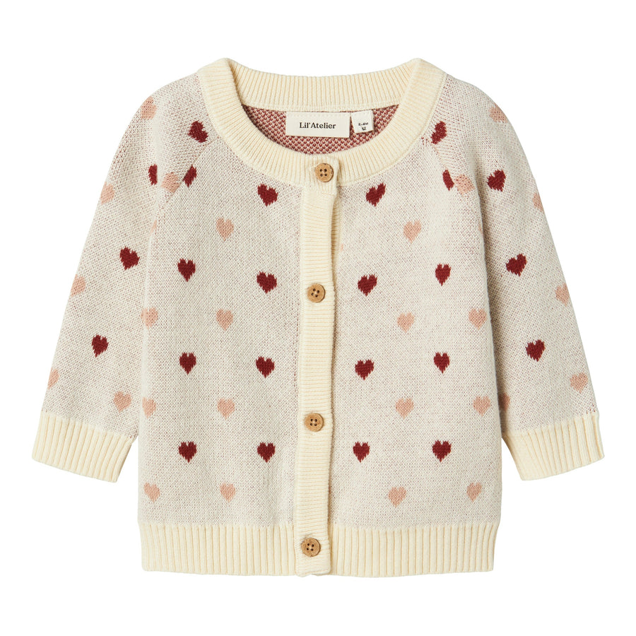 Lil`Atelier Strickcardigan mit Herzprint NBFSARAN Organic Cotton