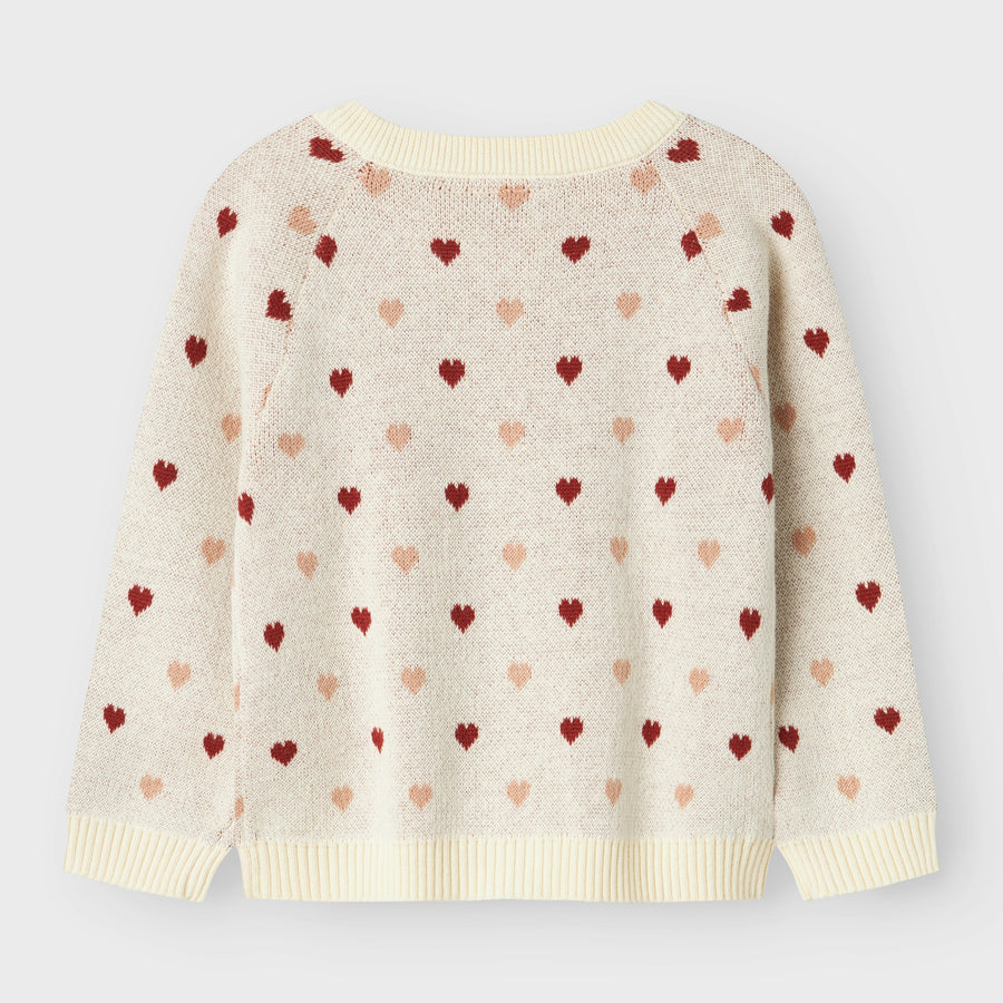 Lil`Atelier Strickcardigan mit Herzprint NMFSARAN Organic Cotton