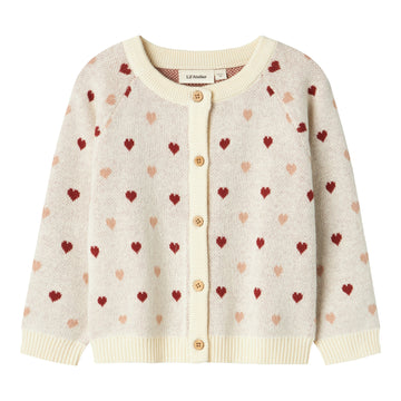 Lil`Atelier Strickcardigan mit Herzprint NMFSARAN Organic Cotton