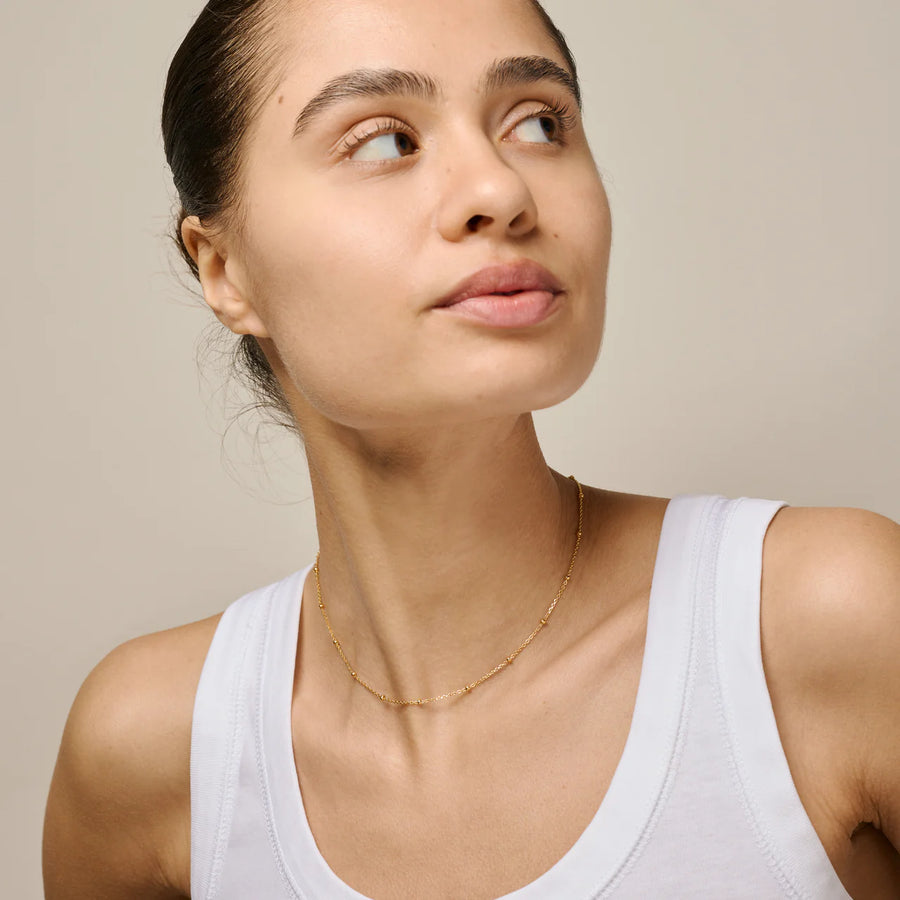 Enamel Copenhagen Halskette BEADED CHAIN 18k Gold Plated Recycled Silver