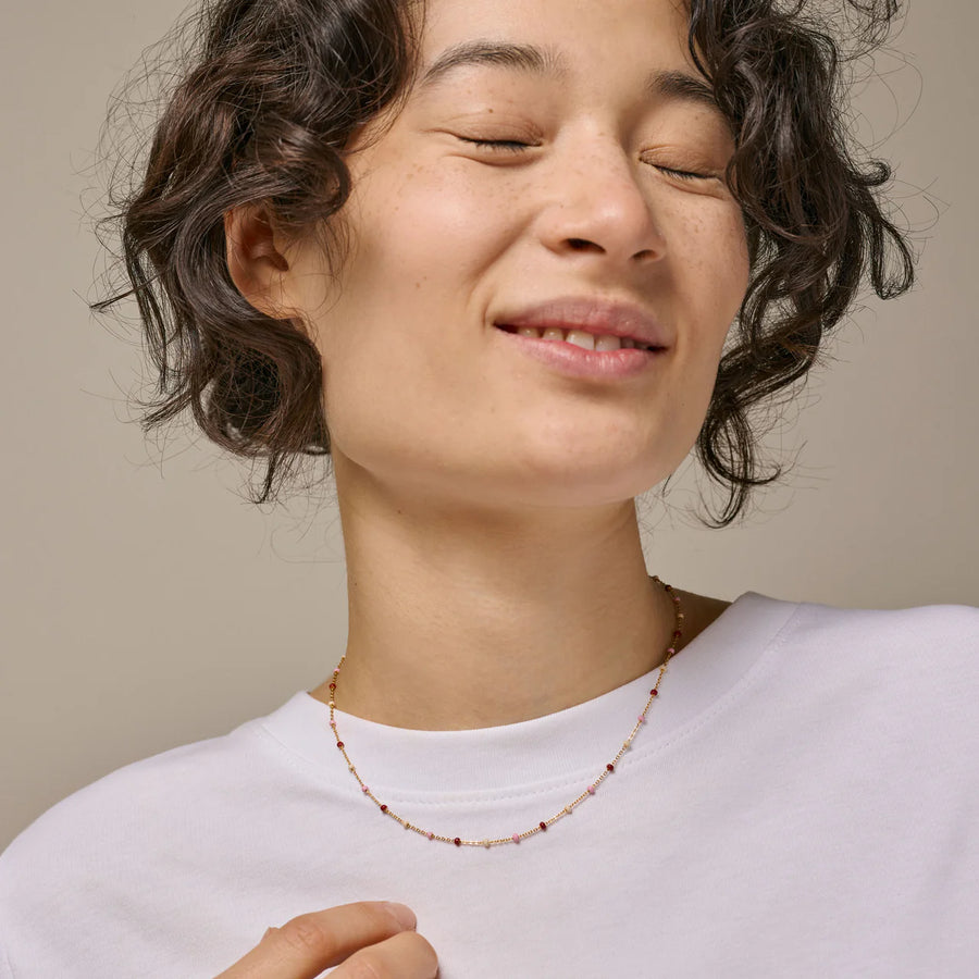 Enamel Copenhagen Halskette LOLA 18k Gold Plated Recycled Silver