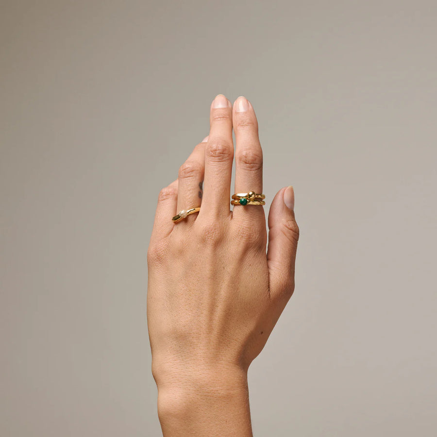 Enamel Copenhagen Ring ARIEL 18k Plated Gold Recycled Silver