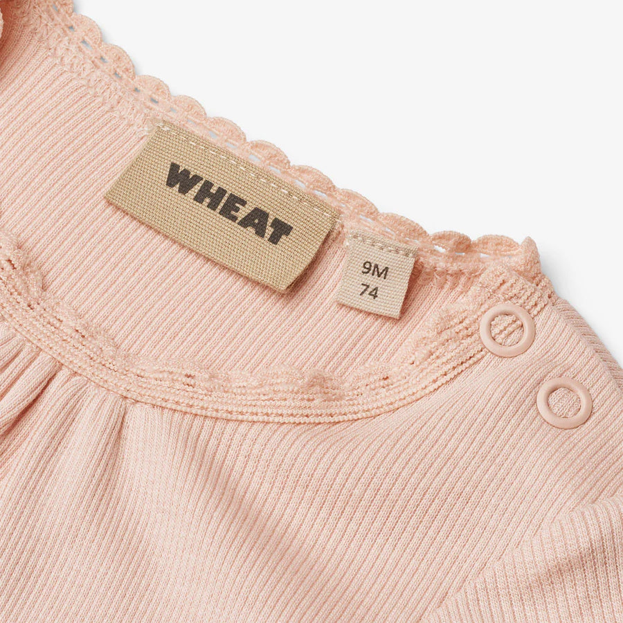 WHEAT Kurzarm Rib Body EDNA Organic Cotton-Modal
