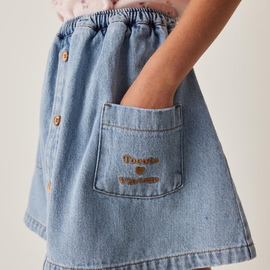 Tocoto Vintage Jeansrock Cotton