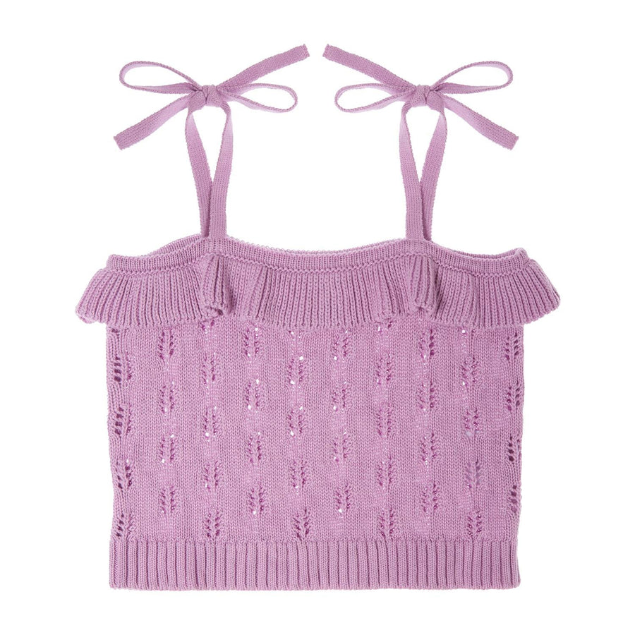 Tocoto Vintage Stricktop mit Schleifen-Trägern Organic Cotton