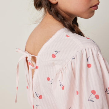 Tocoto Vintage Bluse Cropped mit Kirschendruck Cotton