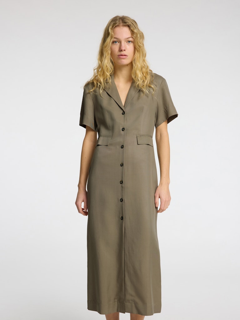 SELECTED FEMME Kleid SLFNATUK SS BUTTONED TENCEL™ Lyocell Linen