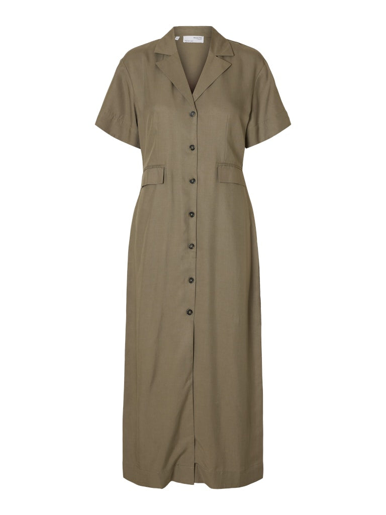 SELECTED FEMME Kleid SLFNATUK SS BUTTONED TENCEL™ Lyocell Linen