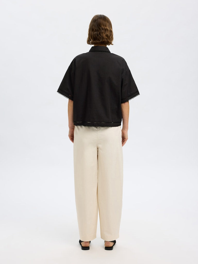 SELECTED FEMME Hemd SLFNOVI SS Organic Cotton Lyocell Mix