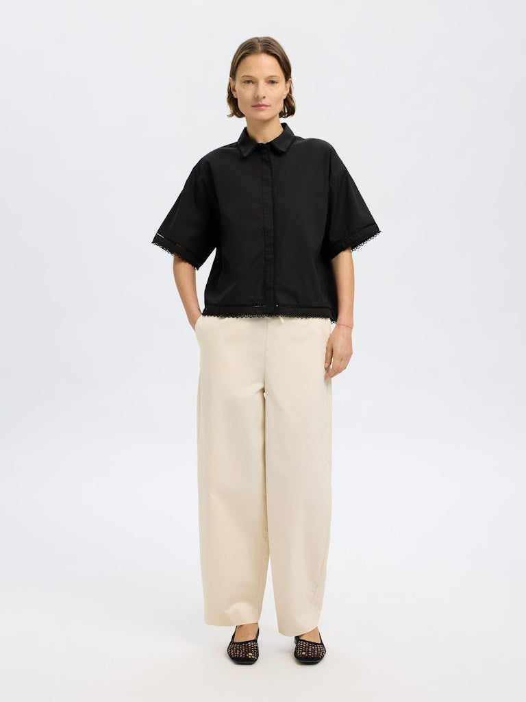 SELECTED FEMME Hemd SLFNOVI SS Organic Cotton Lyocell Mix