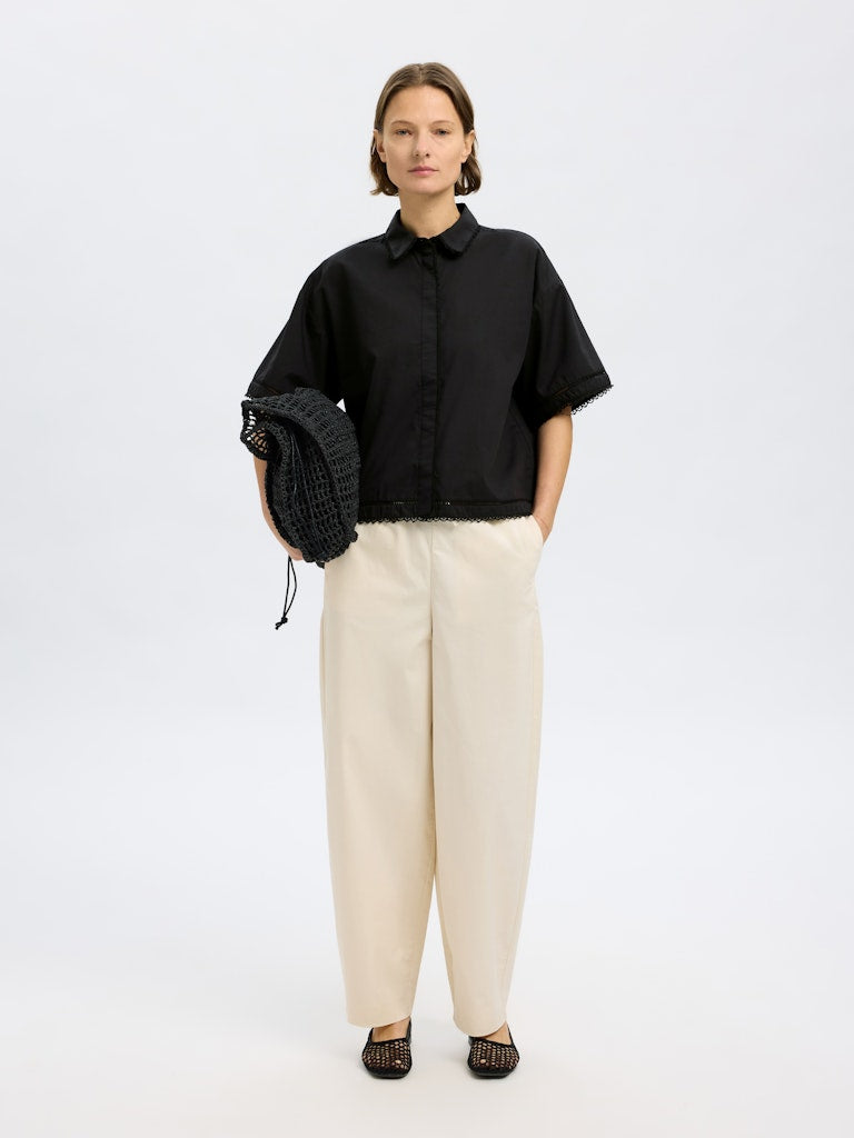 SELECTED FEMME Hemd SLFNOVI SS Organic Cotton Lyocell Mix