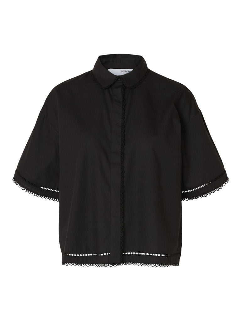 SELECTED FEMME Hemd SLFNOVI SS Organic Cotton Lyocell Mix